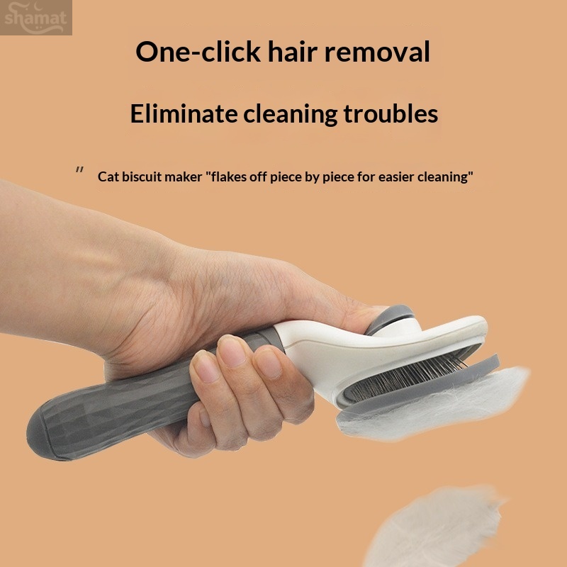 One-click Self Cleaning Pet Slicker Brush, Cat Dog Universal Deshedding Detangling Brush, Skin-friendly Massage Pet Hair Remover