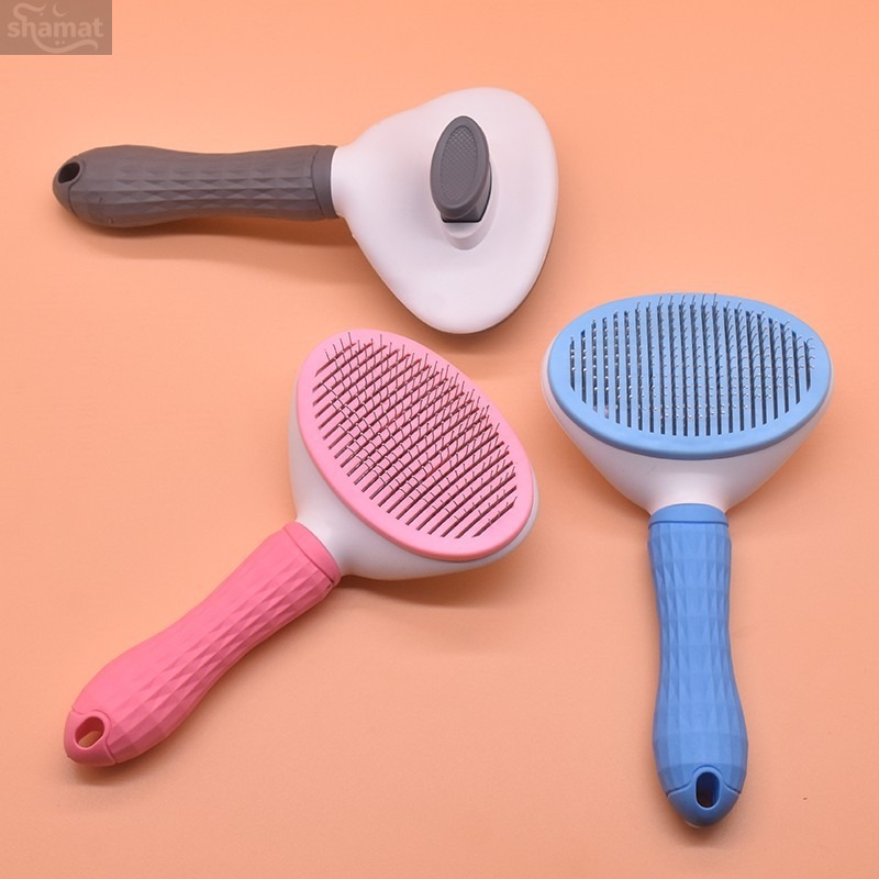 One-click Self Cleaning Pet Slicker Brush, Cat Dog Universal Deshedding Detangling Brush, Skin-friendly Massage Pet Hair Remover