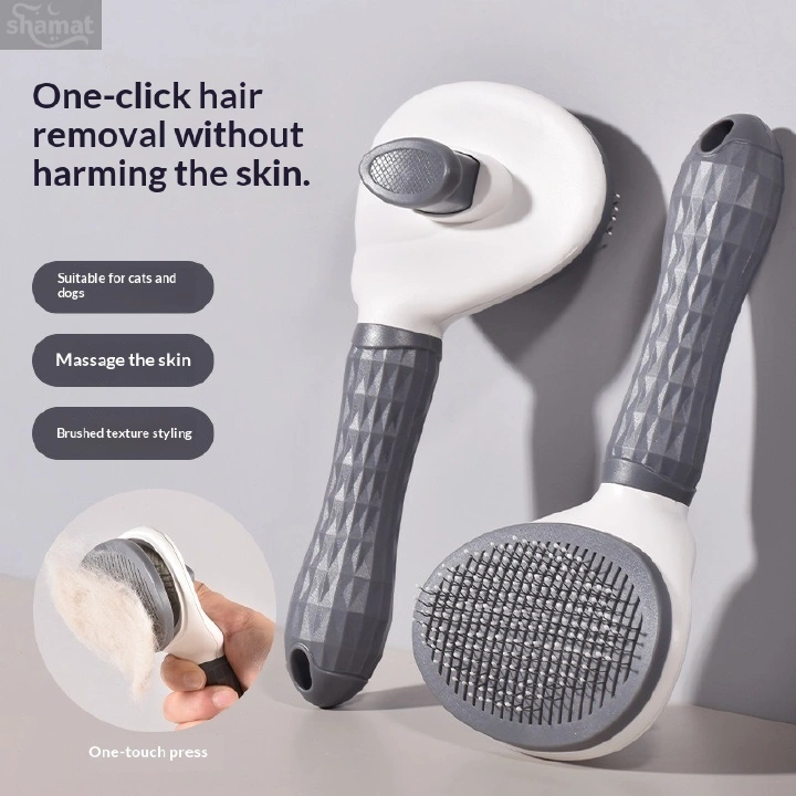 One-click Self Cleaning Pet Slicker Brush, Cat Dog Universal Deshedding Detangling Brush, Skin-friendly Massage Pet Hair Remover