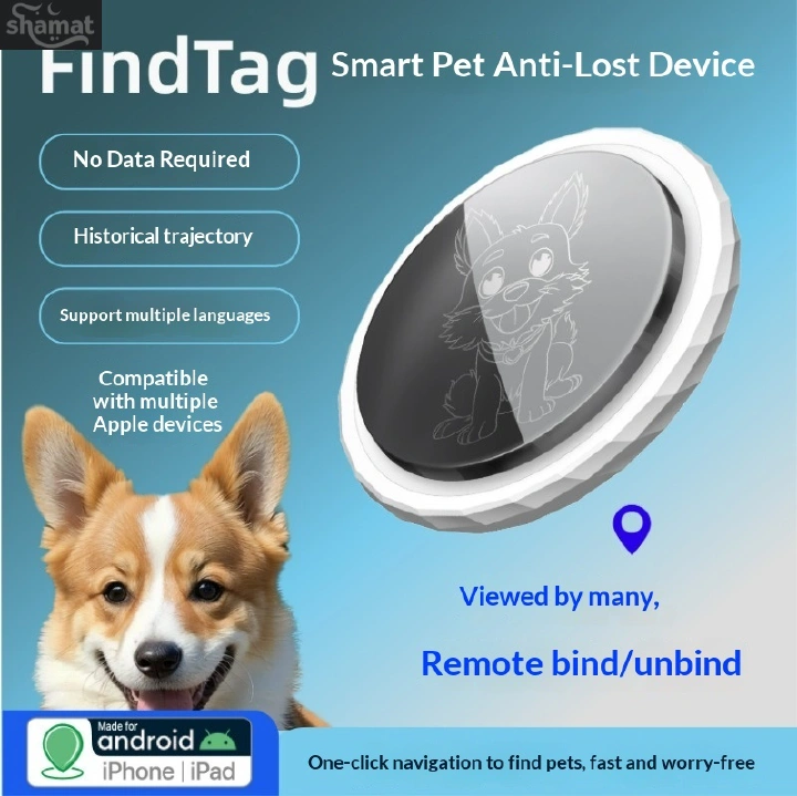 Polygon Shell Pet Bluetooth GPS Tracker, Compatible with iOS & Android, Remote Binding/Unbinding, Pet Lost Alarm Device