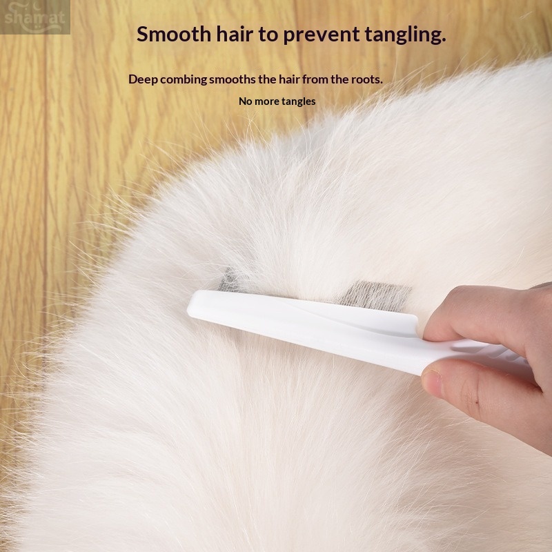 Pet Dense Pin Flea Comb, Universal Cat Dog Loose Fur Detangling Comb, Rounded Tip Lice Egg Remover Pet Grooming Comb