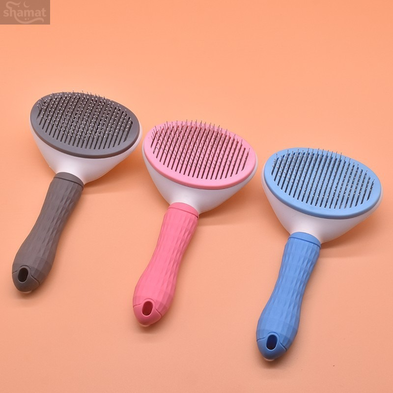 One-click Self Cleaning Pet Slicker Brush, Cat Dog Universal Deshedding Detangling Brush, Skin-friendly Massage Pet Hair Remover