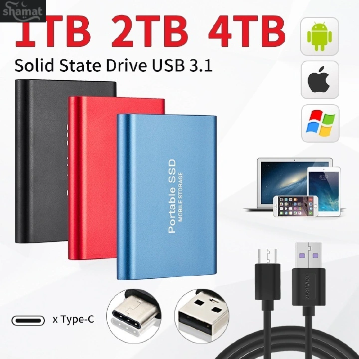 【Large capacity 128TB】High Speed Portable Mobile SSD, USB 3.1 Type-C Interface, External Solid State Drive for Phone & Laptop