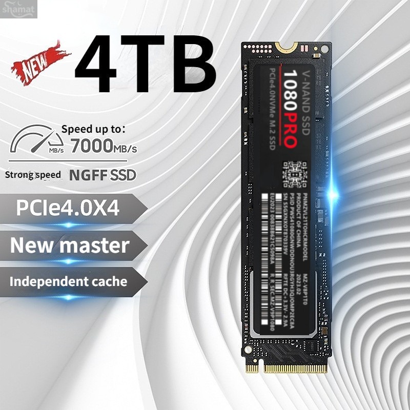 【4TB large capacity】1080PRO PCIe4.0 NVMe SSD, M.2 High-speed Solid State Drive for Desktop & Laptop