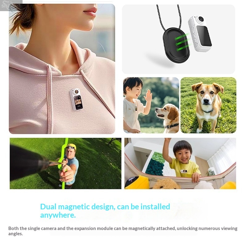 180° Rotatable Thumb Camera, 2.7K HD Magnetic, Portable Vlog Recorder