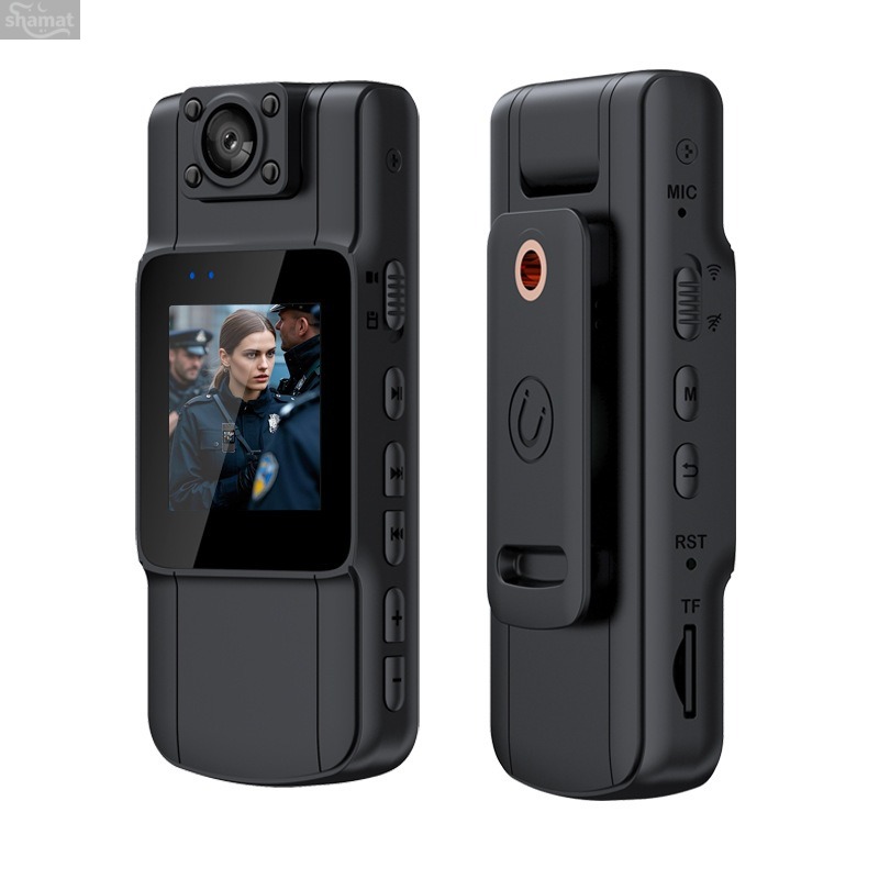 4K HD Body Camera, 180° Rotatable Lens, WiFi IR Night Vision, Clip-on Video Recorder