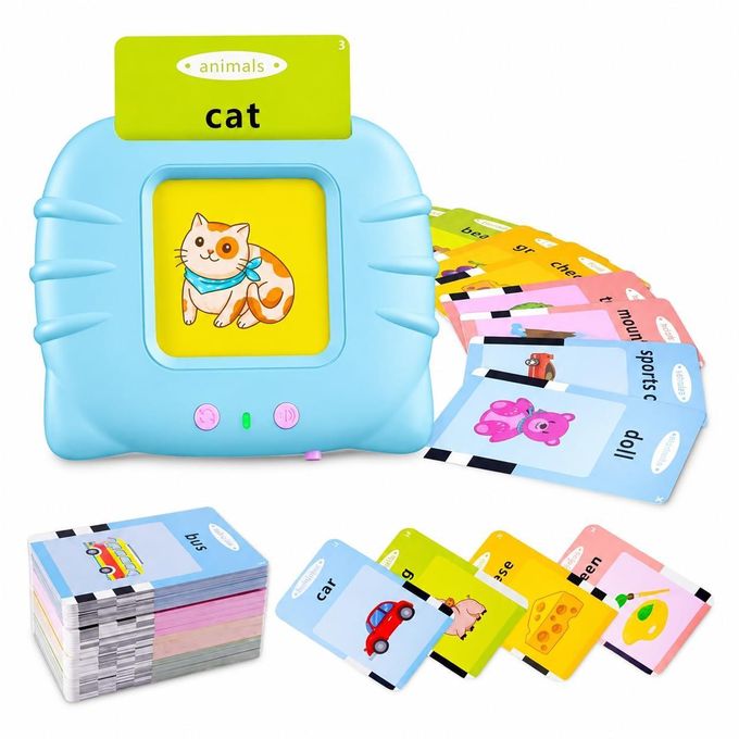 Flash Card Reader Word Learning Toy – 112 Cards (224 Words) Educational Talking Device for Kids Early Language Development