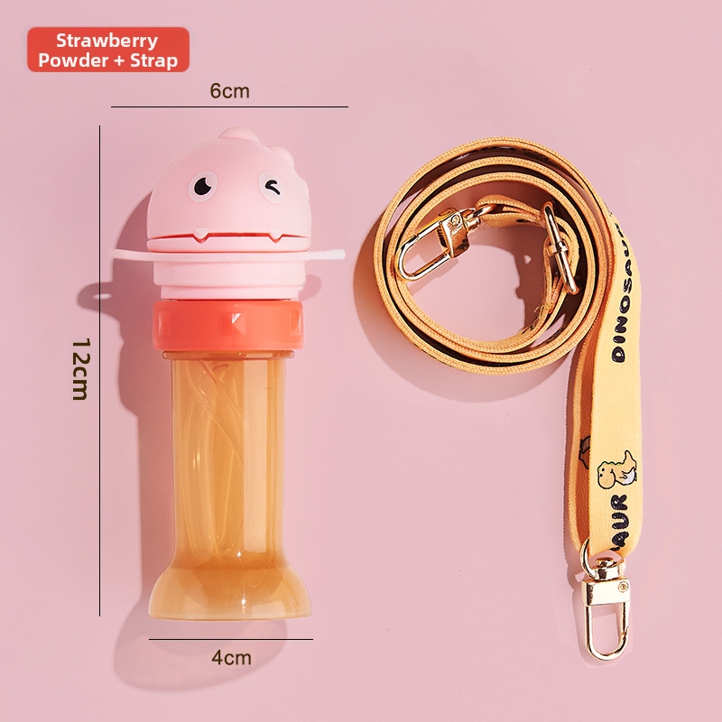 Baby Portable Water Bottle Straw Converter Lid Cartoon Duck Sippy Cap, Leakproof Flip Dust Cover, Detachable Easy Clean Silicone Straw, Fits Most Mineral Water & Juice Bottles, Kids Travel Feeding Acc