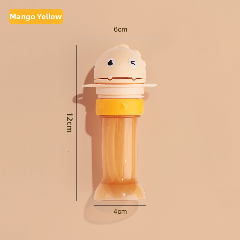 Baby Portable Water Bottle Straw Converter Lid Cartoon Duck Sippy Cap, Leakproof Flip Dust Cover, Detachable Easy Clean Silicone Straw, Fits Most Mineral Water & Juice Bottles, Kids Travel Feeding Acc