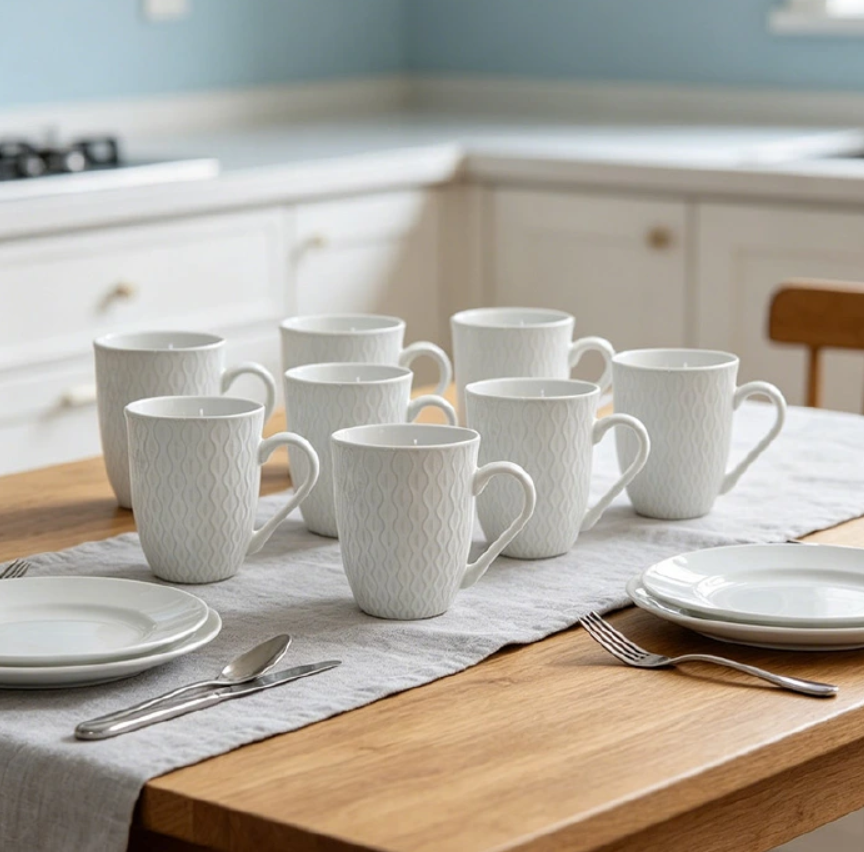 High Quality Set of 6pcs 360ML High Quality Ceramic Mugs, Durable Coffee Tea Milk Water Cups, Multipurpose Household Drinking Mugs tea cup, coffee mug