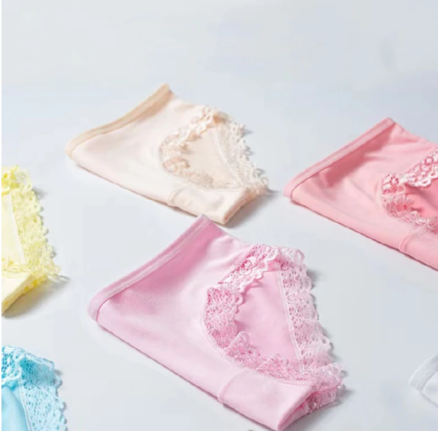 1/2/4/6PCS quality Breathable Women's Underwear Soft Lightweight And Dry Women's Clothing Solid Color Women's Lace Lingerie New Milk Silk Panties Woman Clothes ladies panties