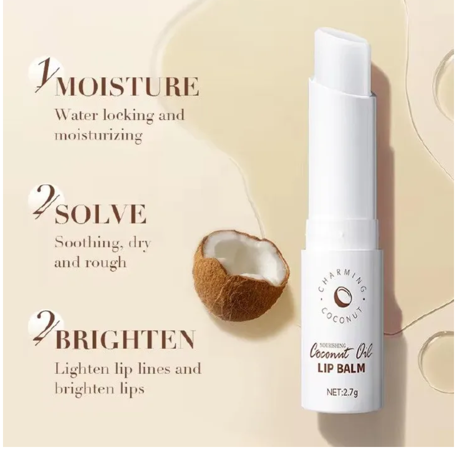 Lip gloss Coconut Brightening Lip Balm Moisturizing Anti Cracking Hydrating Repair Nourishing Lipstick Lips oil Skin Care Products