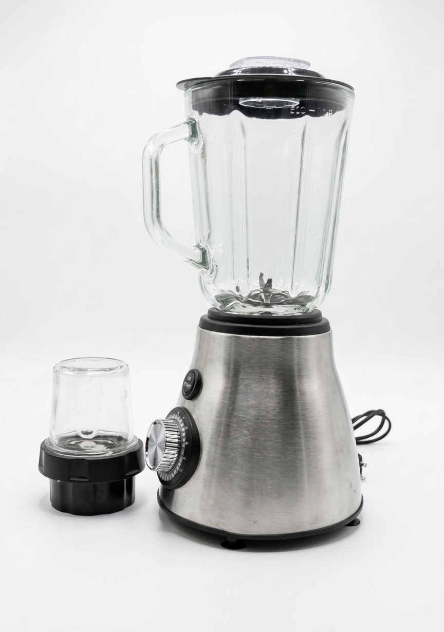 Hoffman HM-2063 2-in-1 Electric Blender and Dry Grinder - 1.5L Glass Jug & Heavy Duty Motor