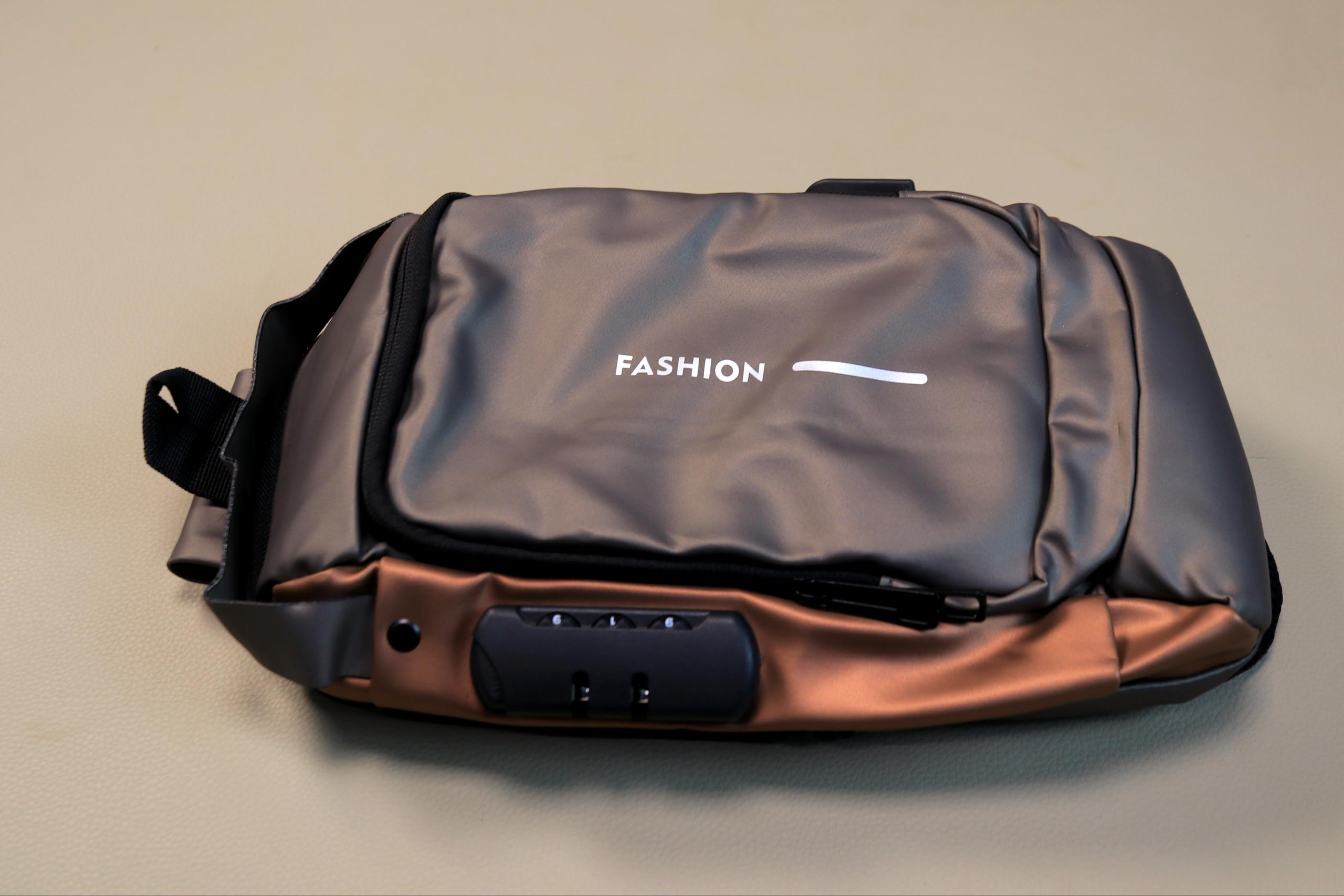 Men's Anti-Theft Crossbody Sling Bag – Water-Resistant Chest Shoulder Backpack with USB Charging Port & Combination Lock