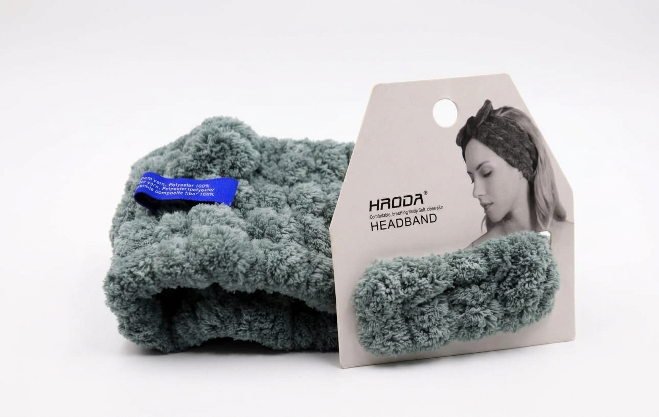 HAODA HD-7390 Plush Spa Headband – Ultra-Soft Fluffy Hairband for Skincare, Makeup & Face Wash