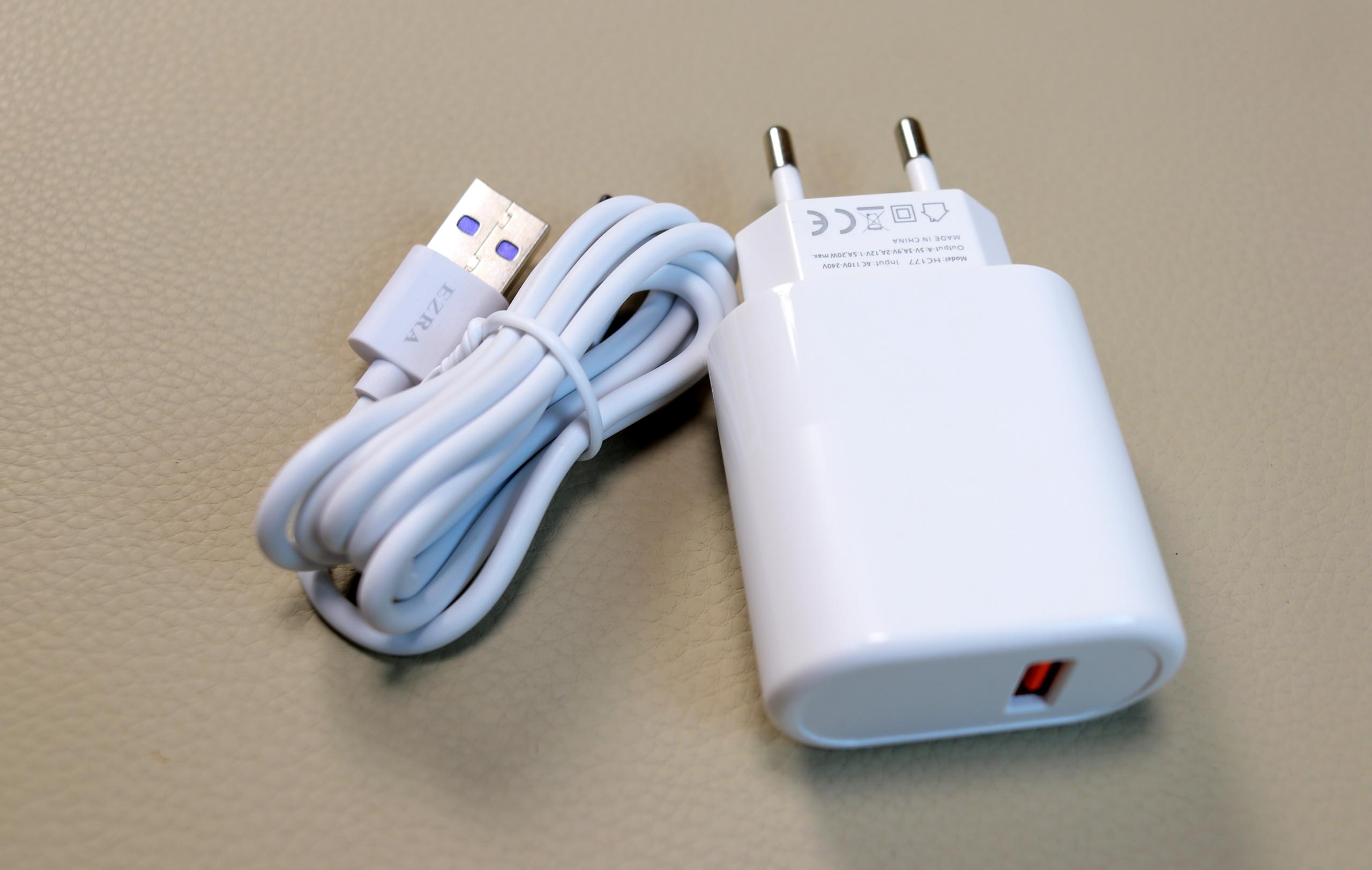 EZRA HC177 20W QC 3.0 Fast Charger with USB-A Port & USB-C Charging Cable – Quick Charge Power Adapter