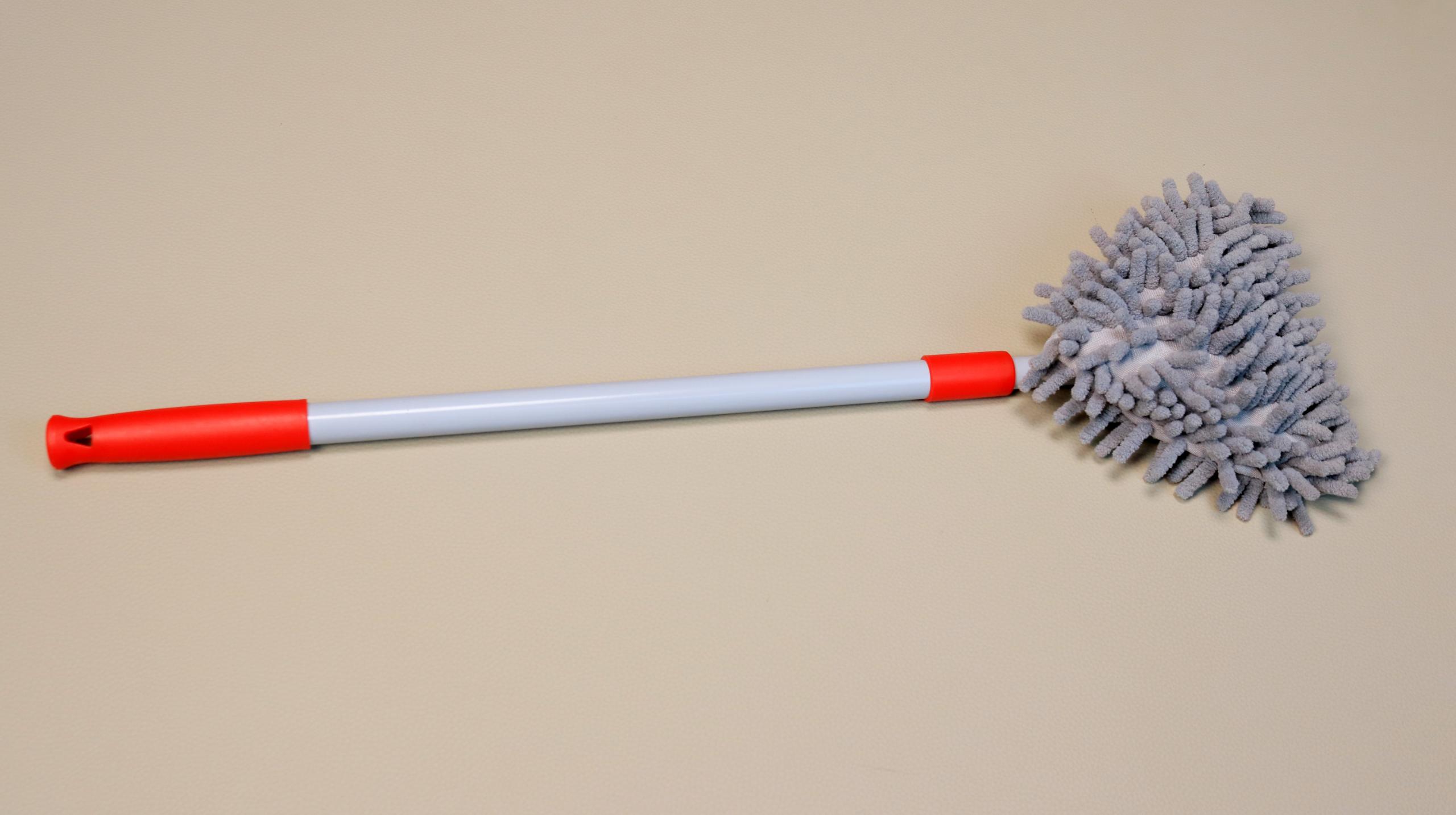 Triangular Microfiber Wall & Floor Dust Mop with Extendable Handle | 180° Swivel Cleaning Duster Pad for Baseboards, Ceilings, Windows, & Tight Corners