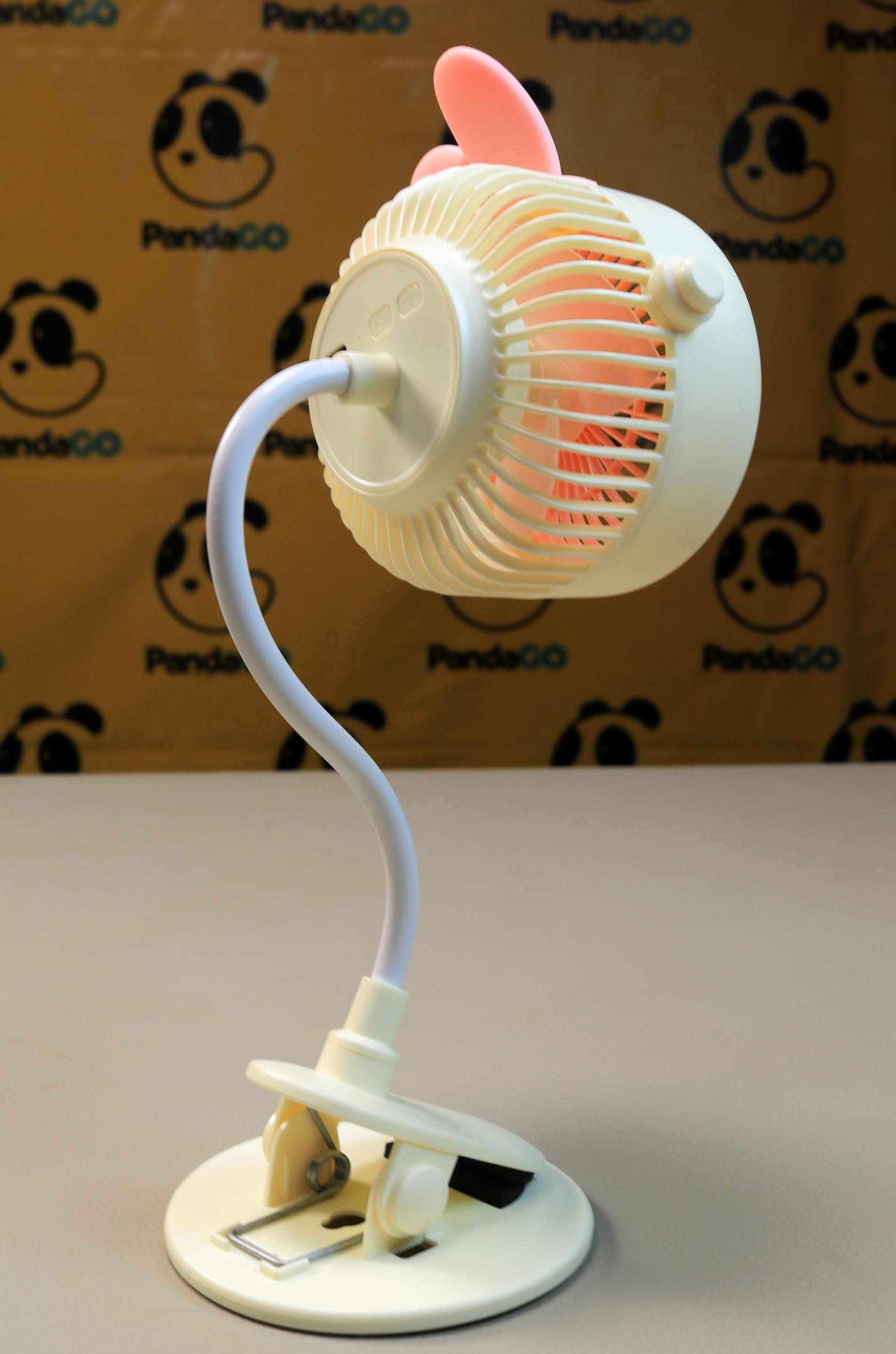 Portable Mini Clip Fan with Flexible Hose & Soft Light – USB Rechargeable Desktop & Bedside Cooling Fan (Model NO.563B)