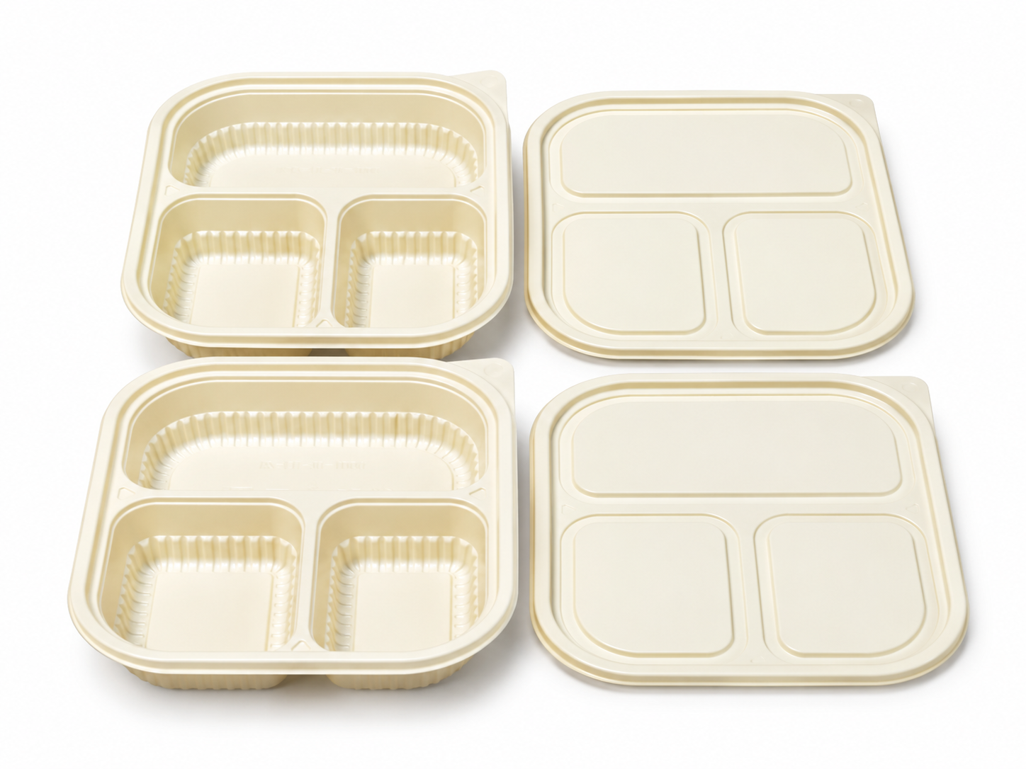 3-Compartment Food Plate with Matching Lid – Divided Meal Serving Plate for Lunch, Food Packing, Takeaway and Everyday Use