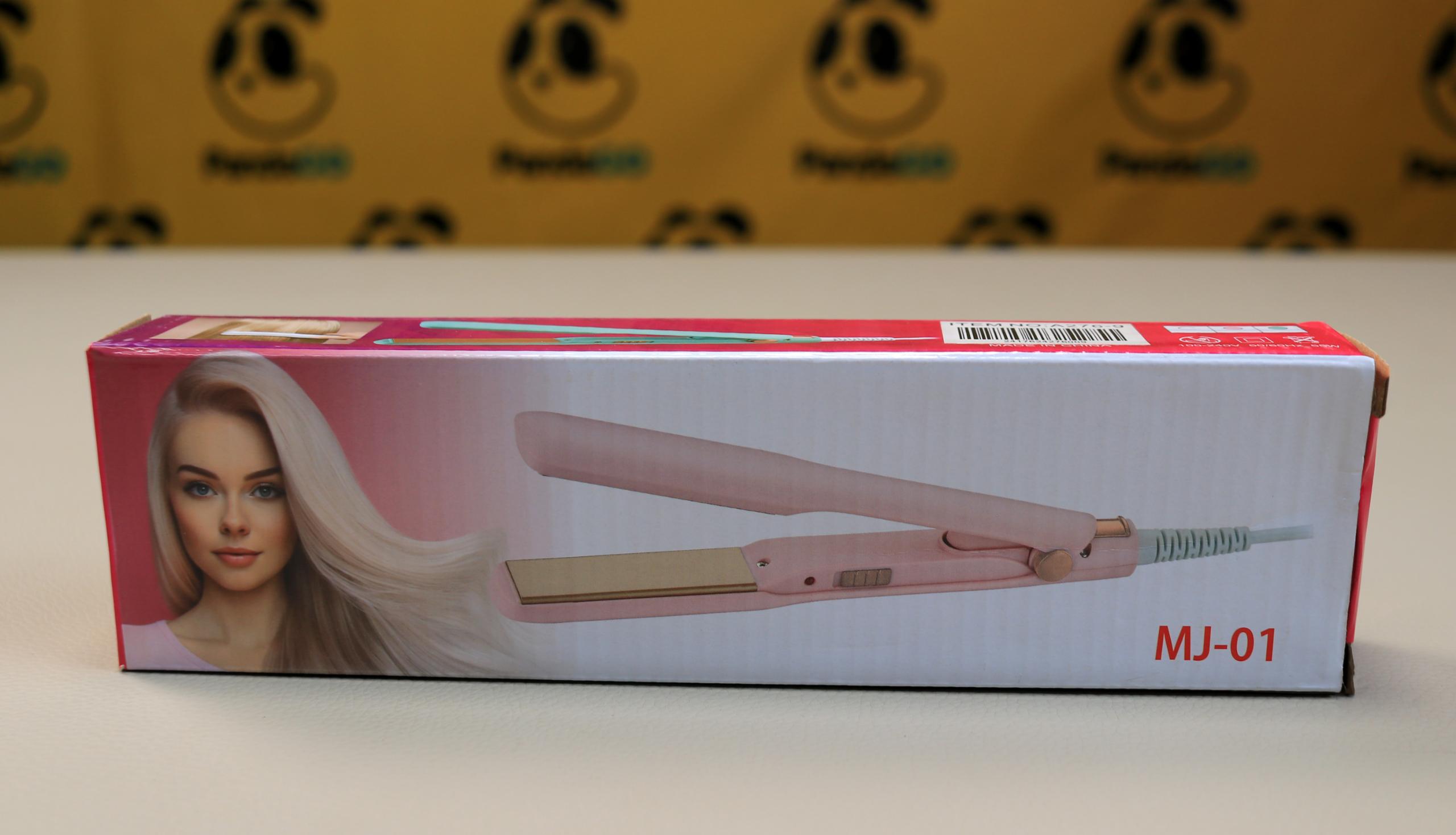 Professional Ceramic Flat Iron Hair Straightener (Model MJ-01) – Dual Voltage 100-240V, Frizz-Free Fast Heating Hair Styler