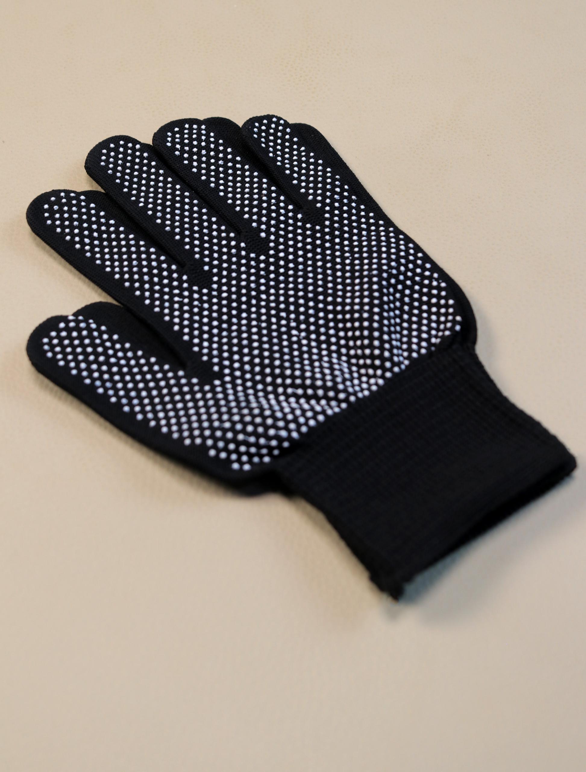 Black PVC Dotted Work Gloves Non-Slip Cotton Knit Safety Protection Gloves for Gardening, Warehousing, Construction & General Utility