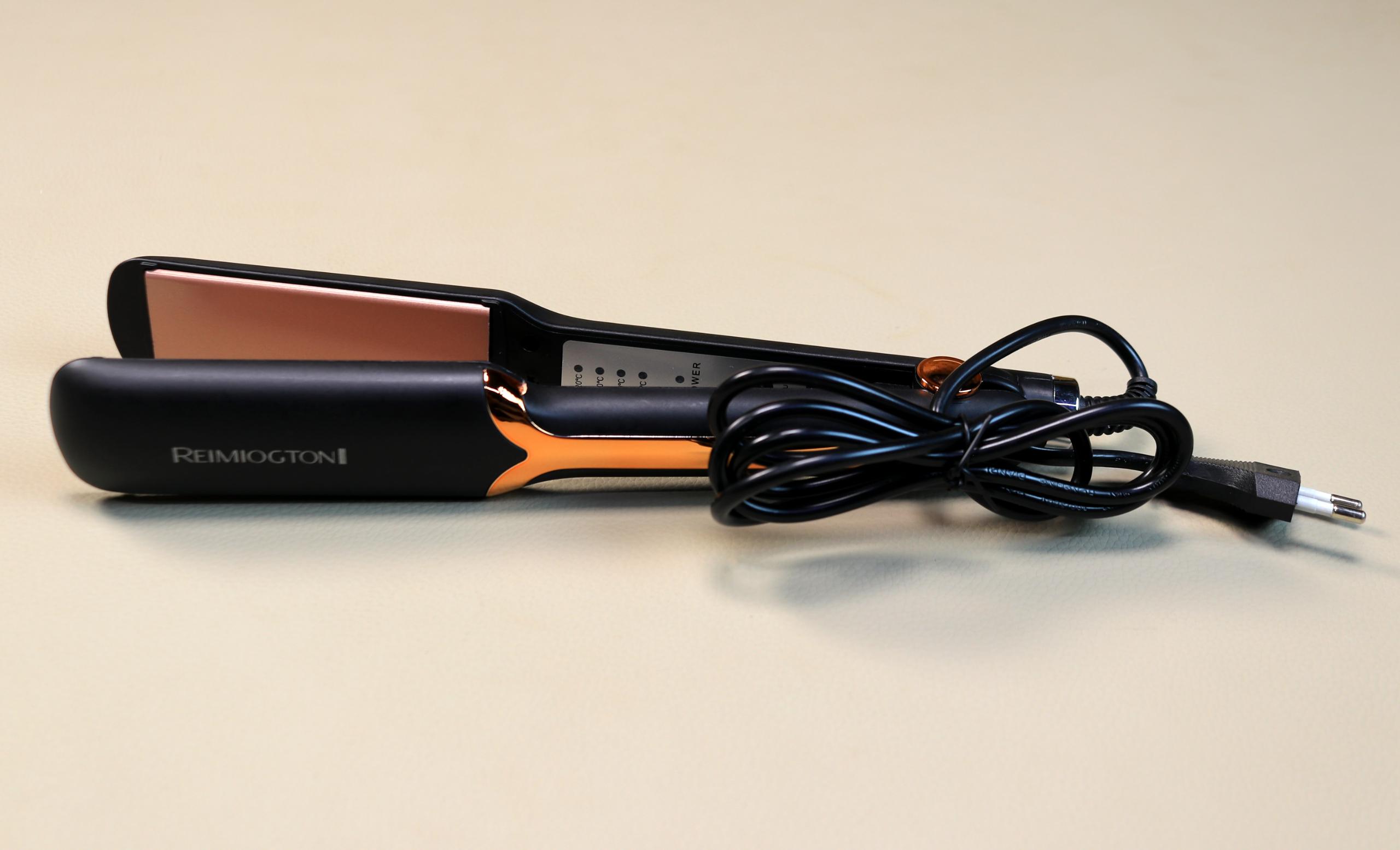 REIMOGTON RE-2096 Professional Hair Straightener – 4-Temperature Control (160°C–220°C), Ceramic Essential Oil Hair Styler for Straightening & Volume