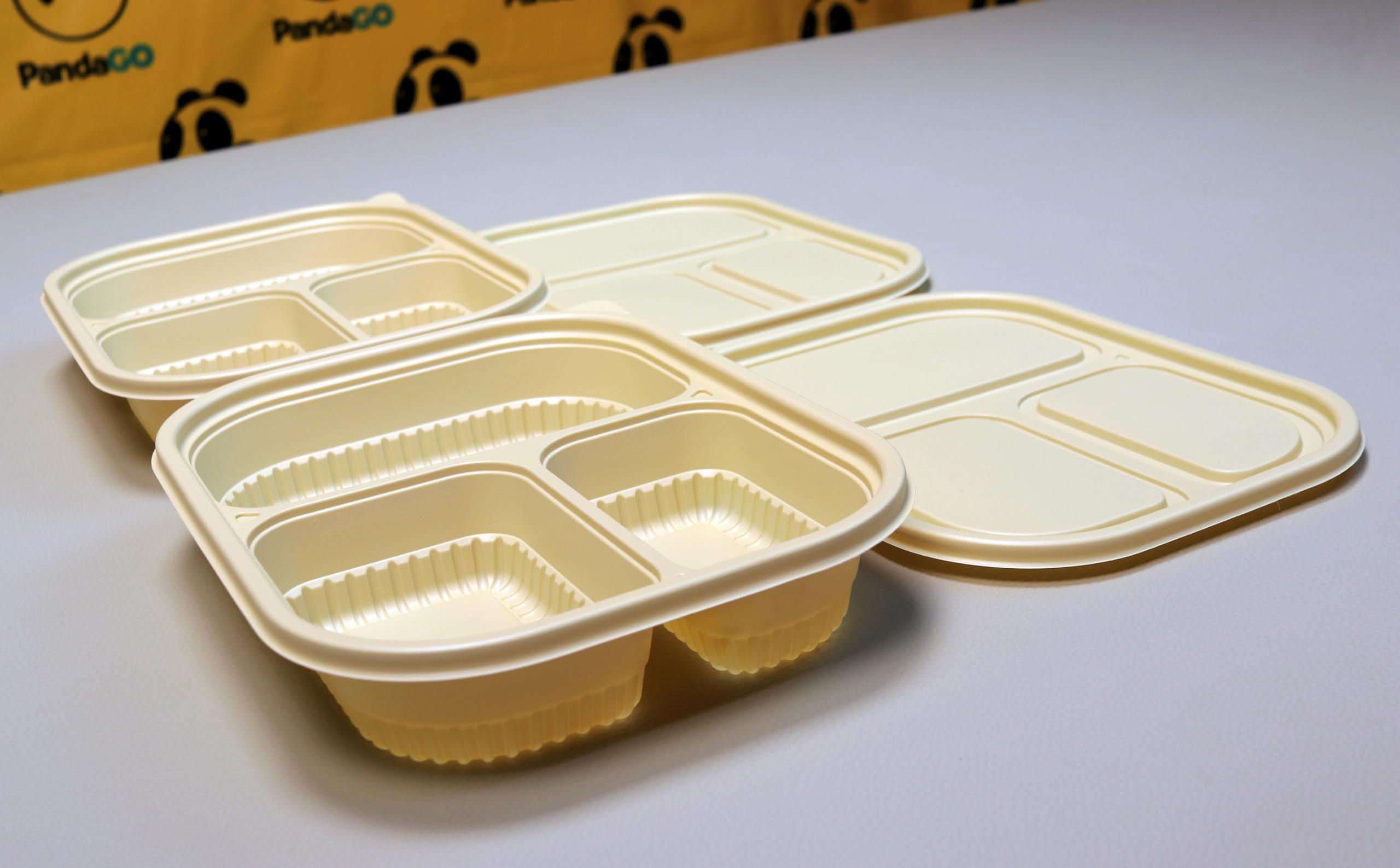 3-Compartment Food Plate with Matching Lid – Divided Meal Serving Plate for Lunch, Food Packing, Takeaway and Everyday Use