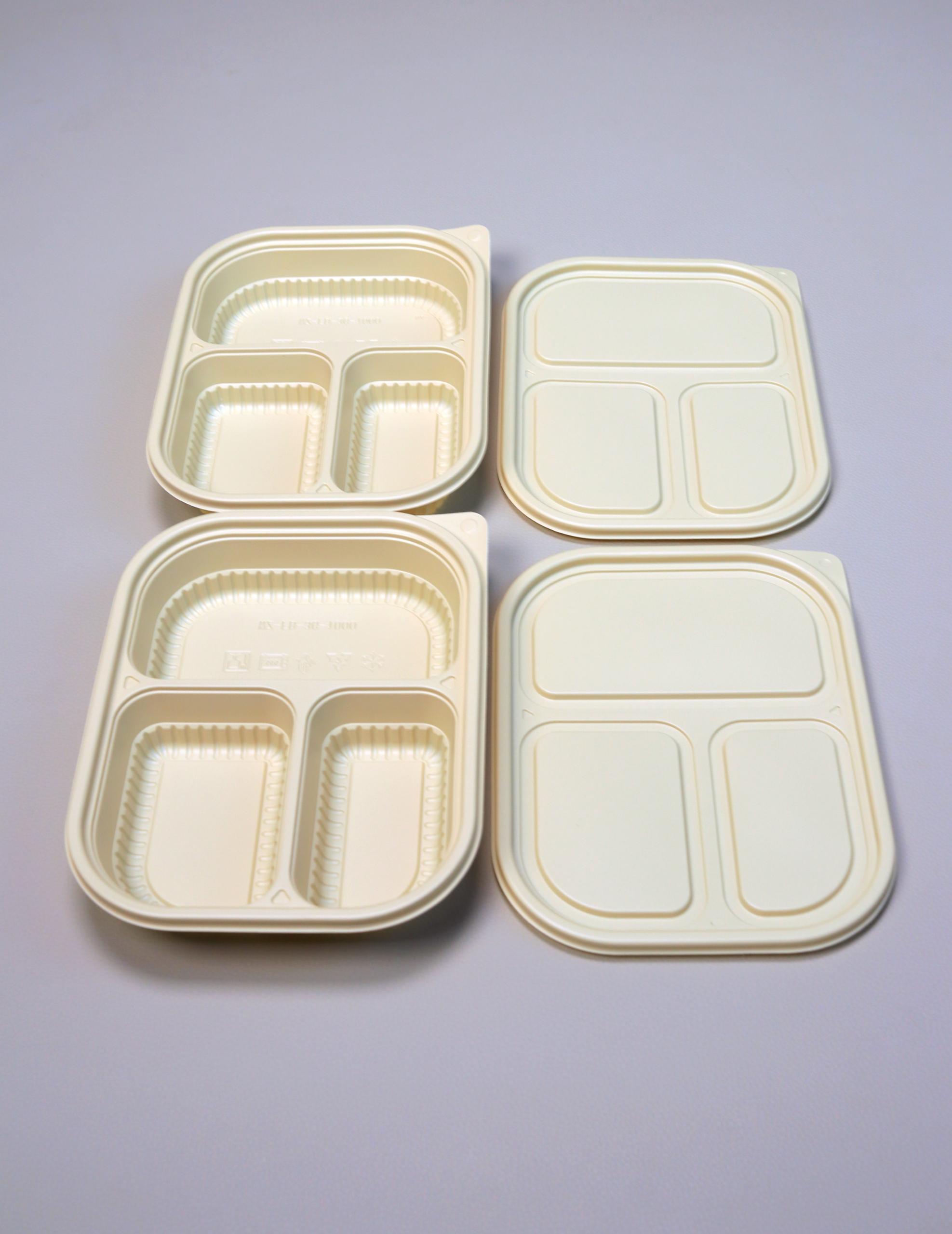 3-Compartment Food Plate with Matching Lid – Divided Meal Serving Plate for Lunch, Food Packing, Takeaway and Everyday Use