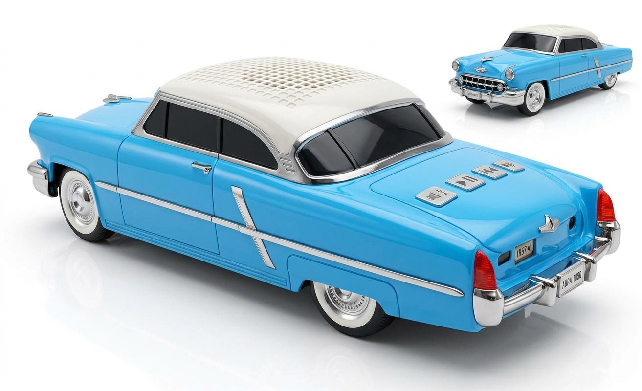 WS-1957 Retro Classic Car Bluetooth Speaker – Portable Wireless Novelty Stereo with FM Radio, USB & TF Card