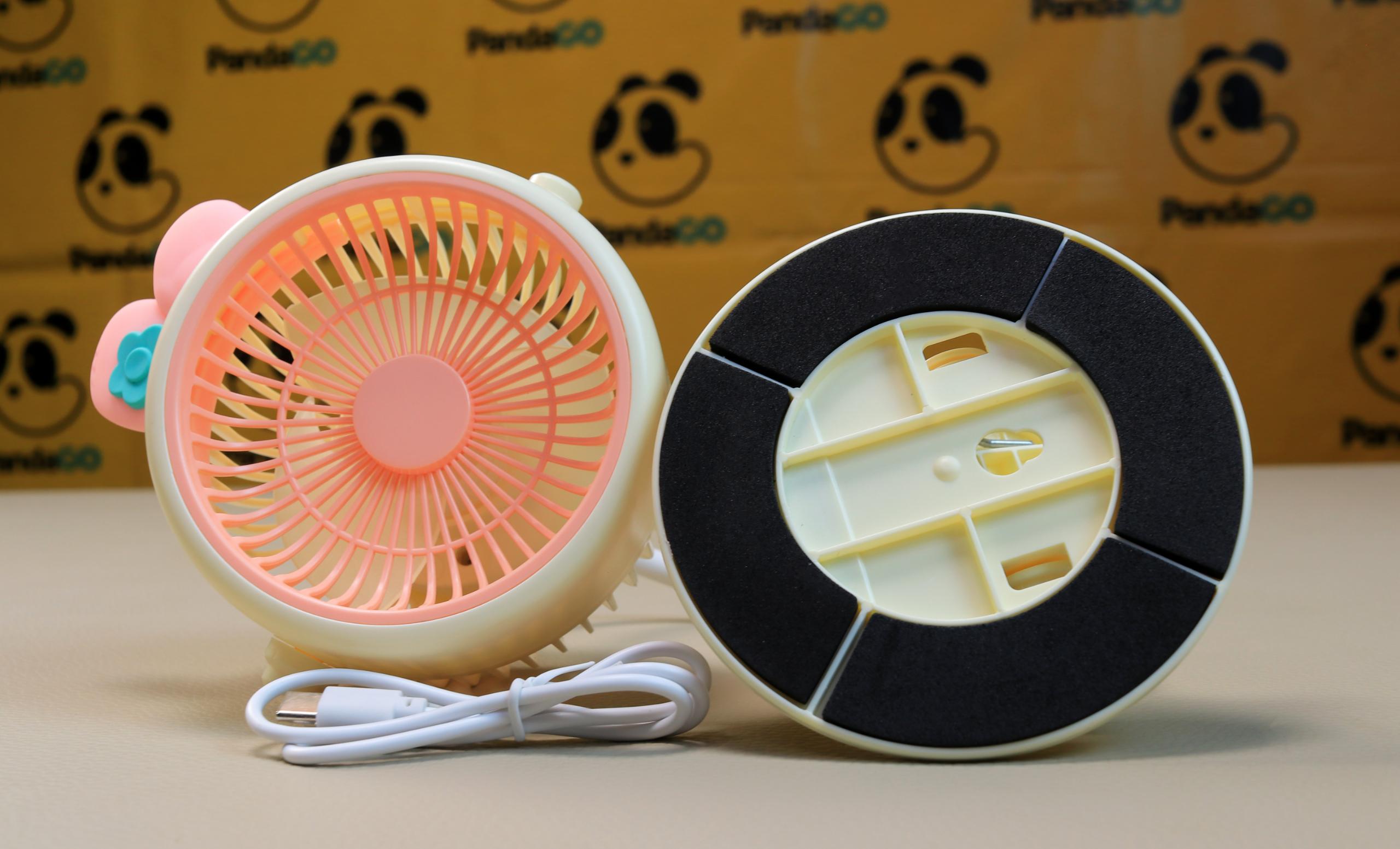 Portable Mini Clip Fan with Flexible Hose & Soft Light – USB Rechargeable Desktop & Bedside Cooling Fan (Model NO.563B)