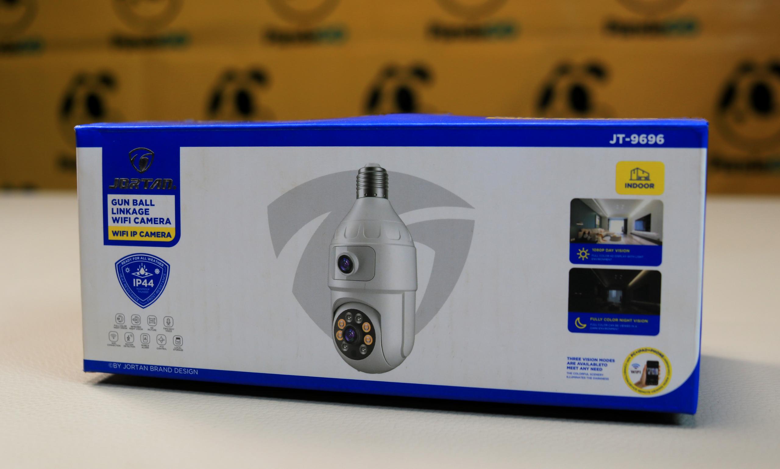 JORTAN JT-9696 Lightbulb Wi-Fi Security Camera – 1080P PTZ IP Camera with Full Color Night Vision, Motion Detection & 2-Way Audio