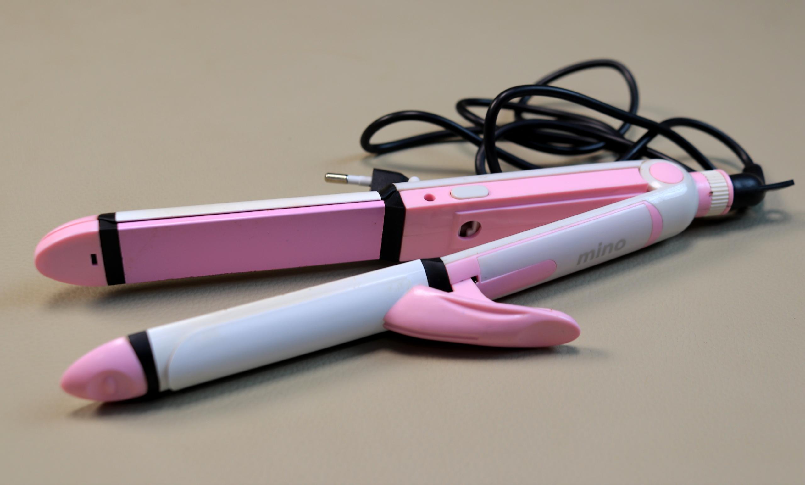 Mino 3-in-1 Professional Hair Curler, Straightener & Crimper Styler (Model MN-8835) – Ceramic Heating Flat Iron & Curling Wand