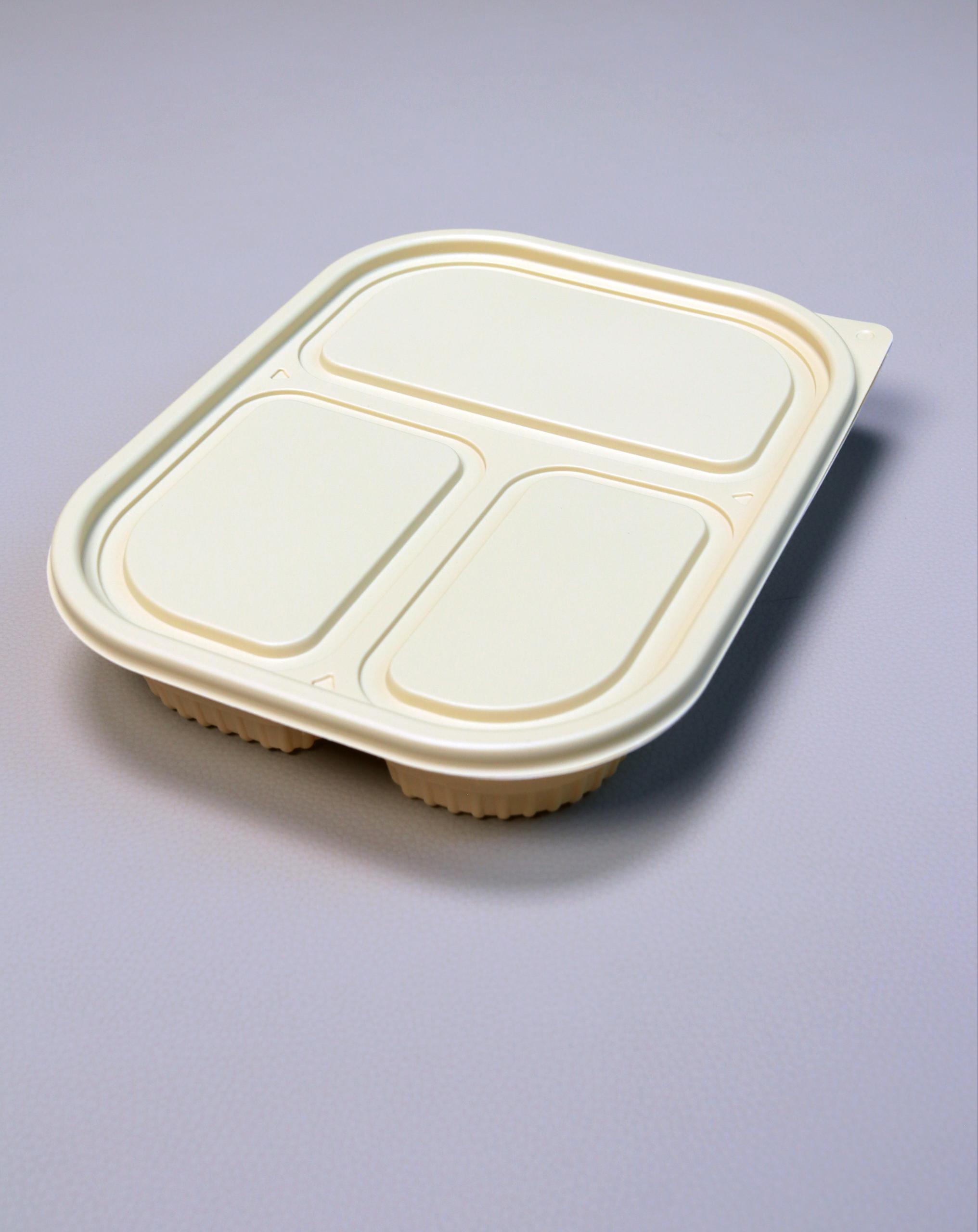 3-Compartment Food Plate with Matching Lid – Divided Meal Serving Plate for Lunch, Food Packing, Takeaway and Everyday Use