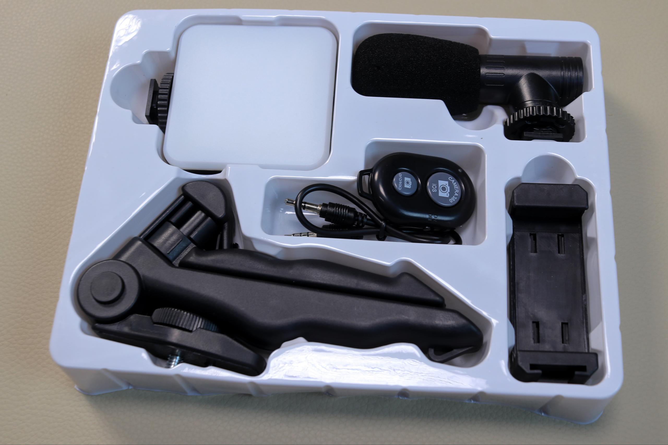 AY-49 Video Making Kit 5-in-1 Vlogging Gear with Shotgun Microphone, 49-LED Video Light, Mini Tripod Stand & Bluetooth Remote Shutter for iPhone, Android, YouTube & TikTok