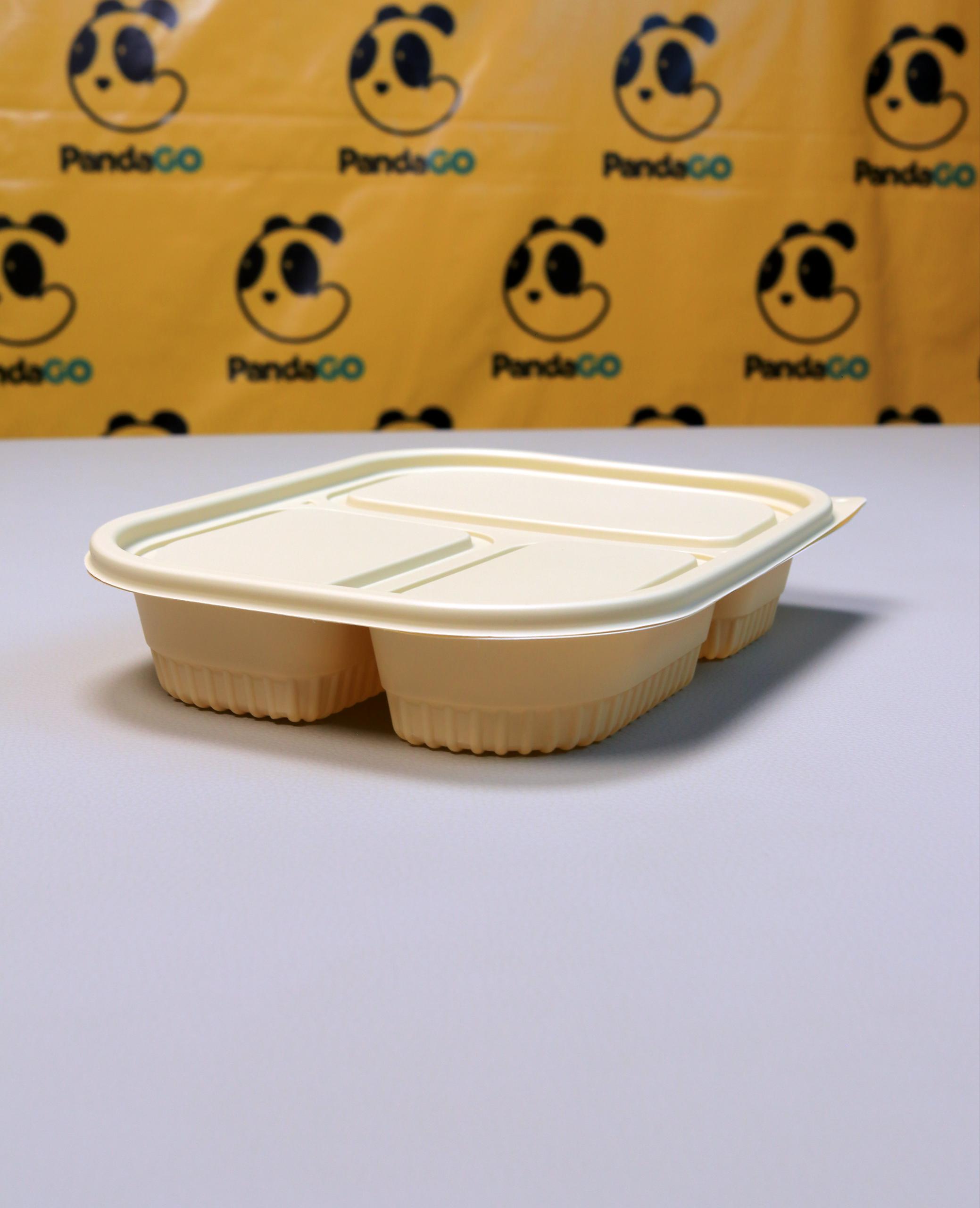 3-Compartment Food Plate with Matching Lid – Divided Meal Serving Plate for Lunch, Food Packing, Takeaway and Everyday Use