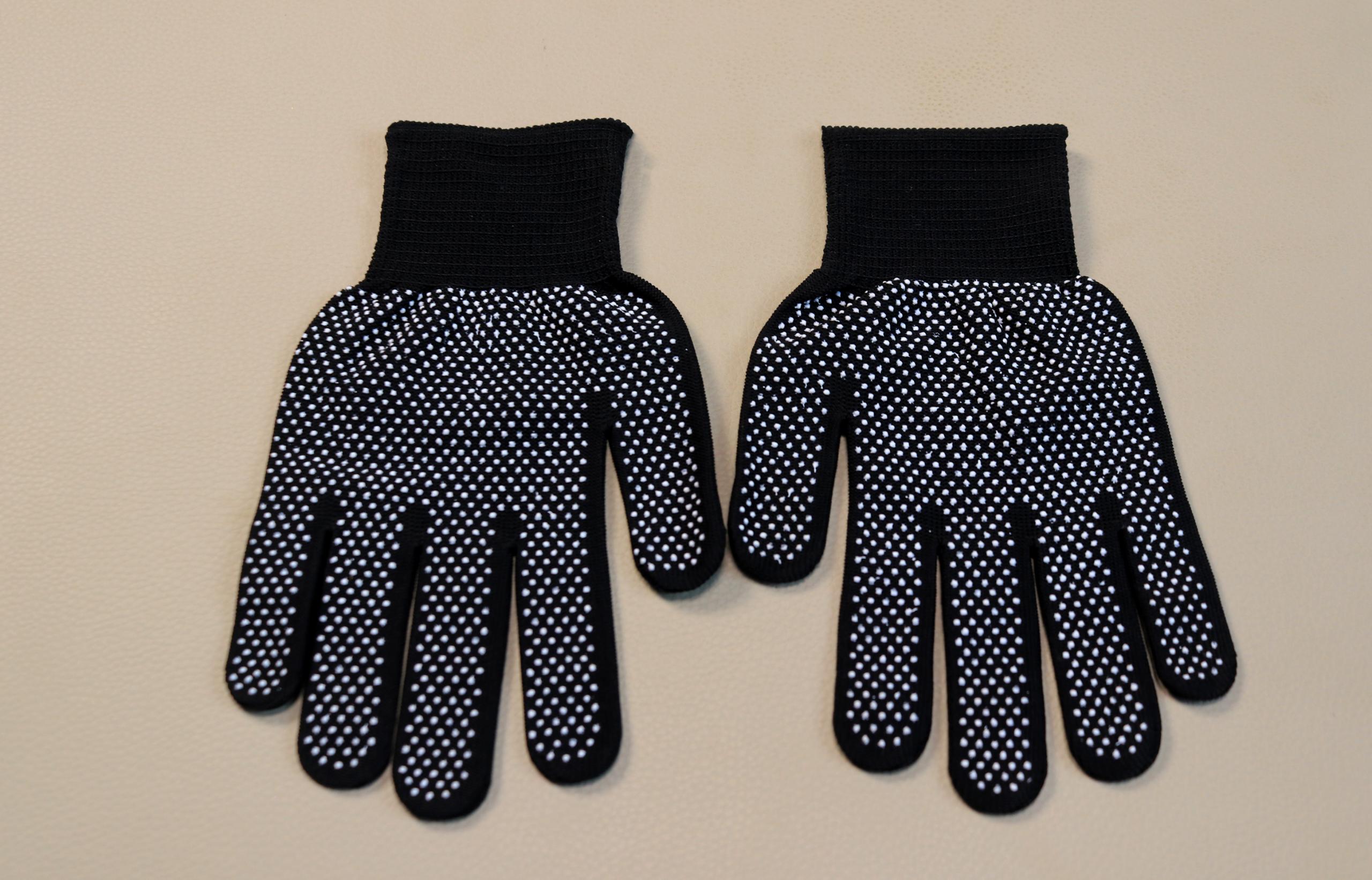 Black PVC Dotted Work Gloves Non-Slip Cotton Knit Safety Protection Gloves for Gardening, Warehousing, Construction & General Utility
