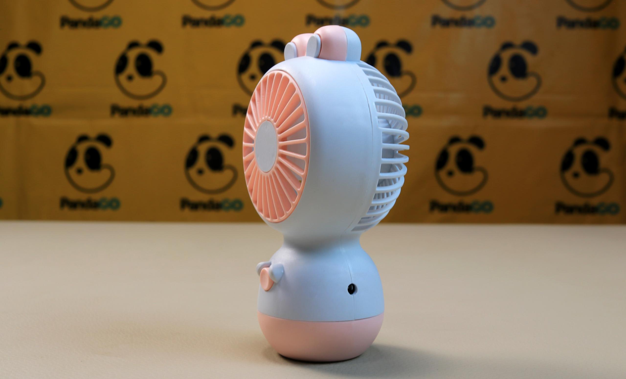 Portable Mini Handheld USB Fan with Cute Bunny Ears – Rechargeable 3-Speed Personal Desktop Fan for Travel, Office, and Home