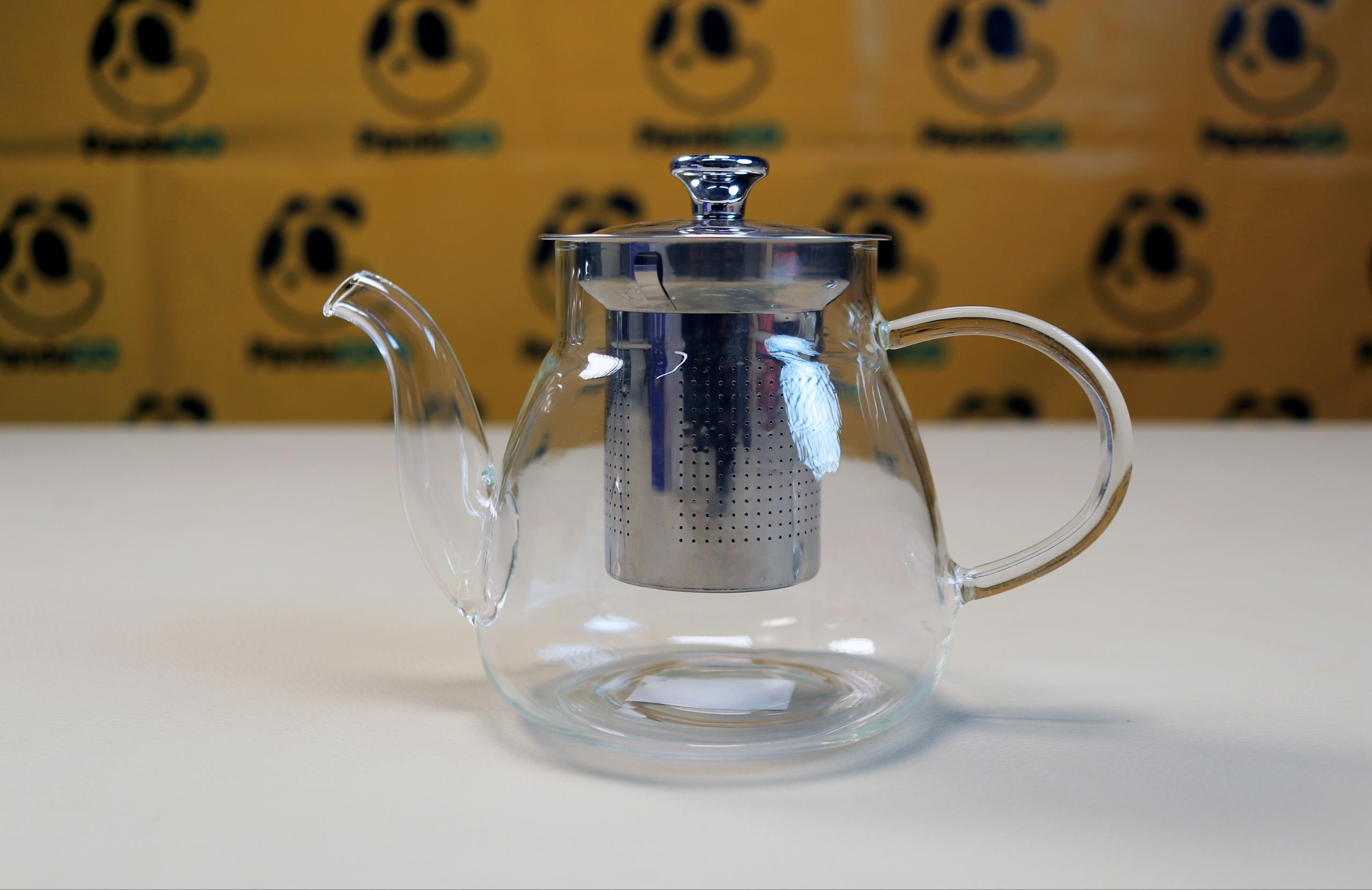 Heat-Resistant Clear Glass Teapot with Removable Stainless Steel Mesh Infuser – Loose Leaf Tea Maker Pot with Non-Drip Spout for Home, Office & Teatime