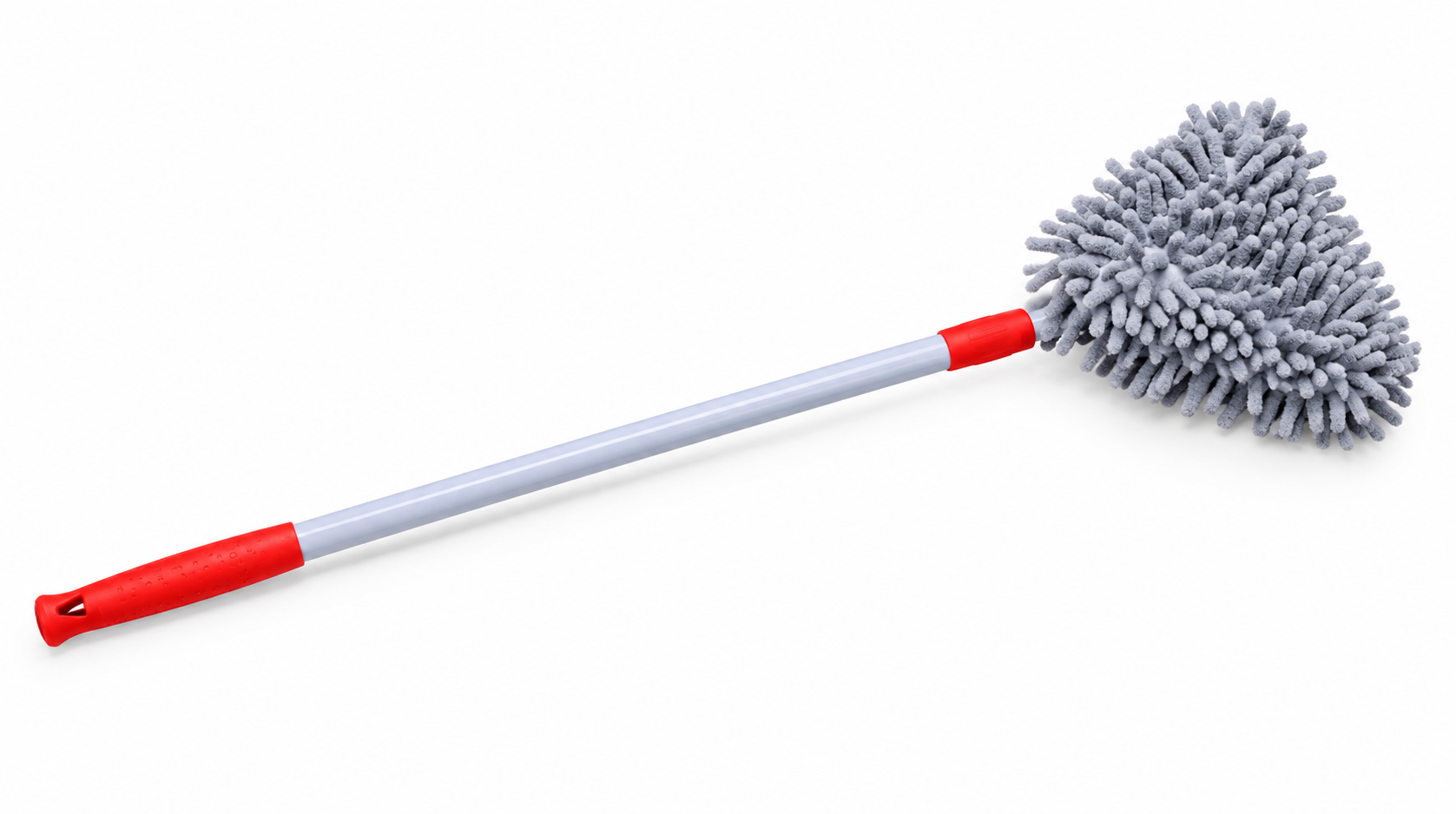 Triangular Microfiber Wall & Floor Dust Mop with Extendable Handle | 180° Swivel Cleaning Duster Pad for Baseboards, Ceilings, Windows, & Tight Corners