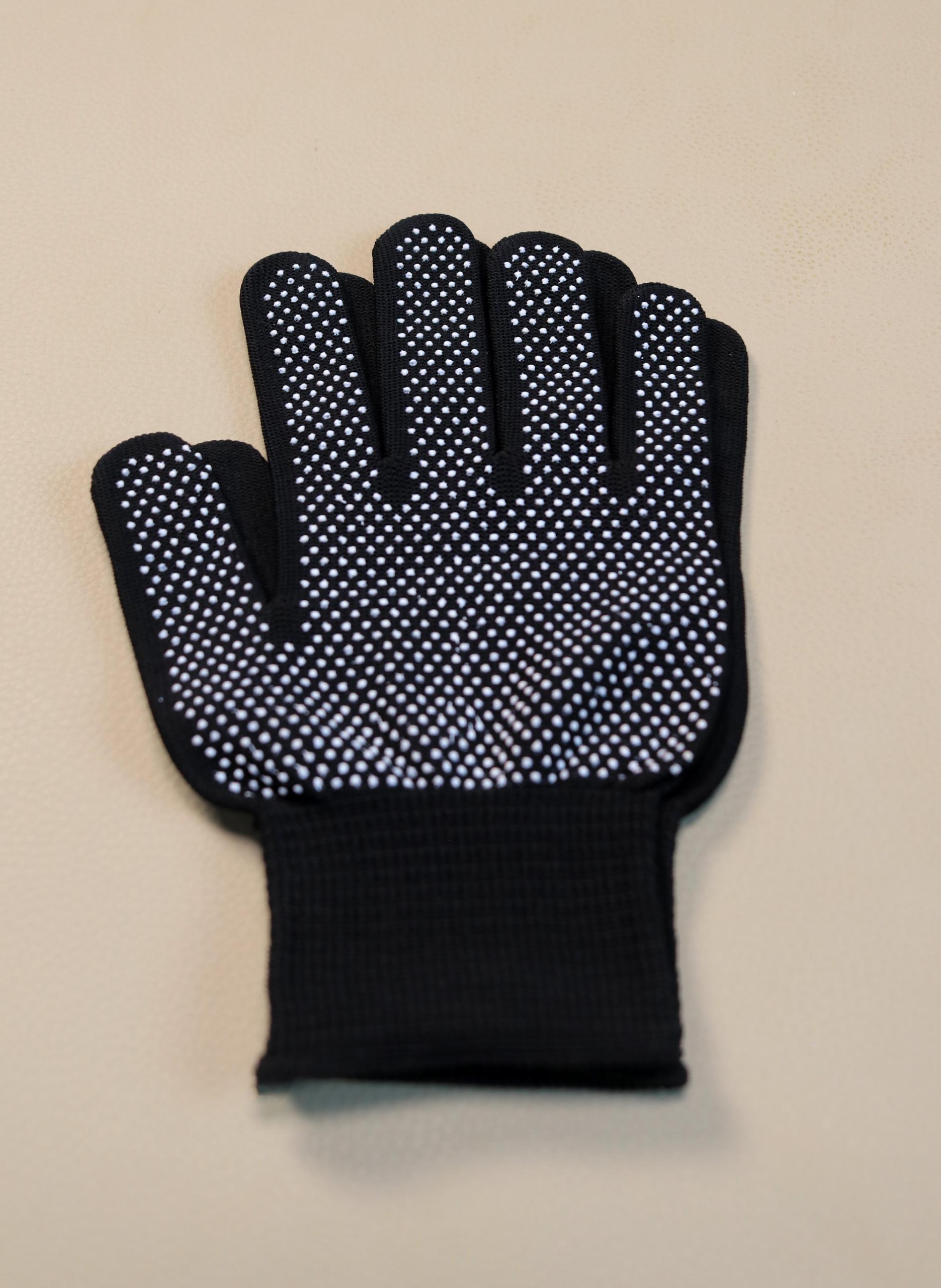 Black PVC Dotted Work Gloves Non-Slip Cotton Knit Safety Protection Gloves for Gardening, Warehousing, Construction & General Utility