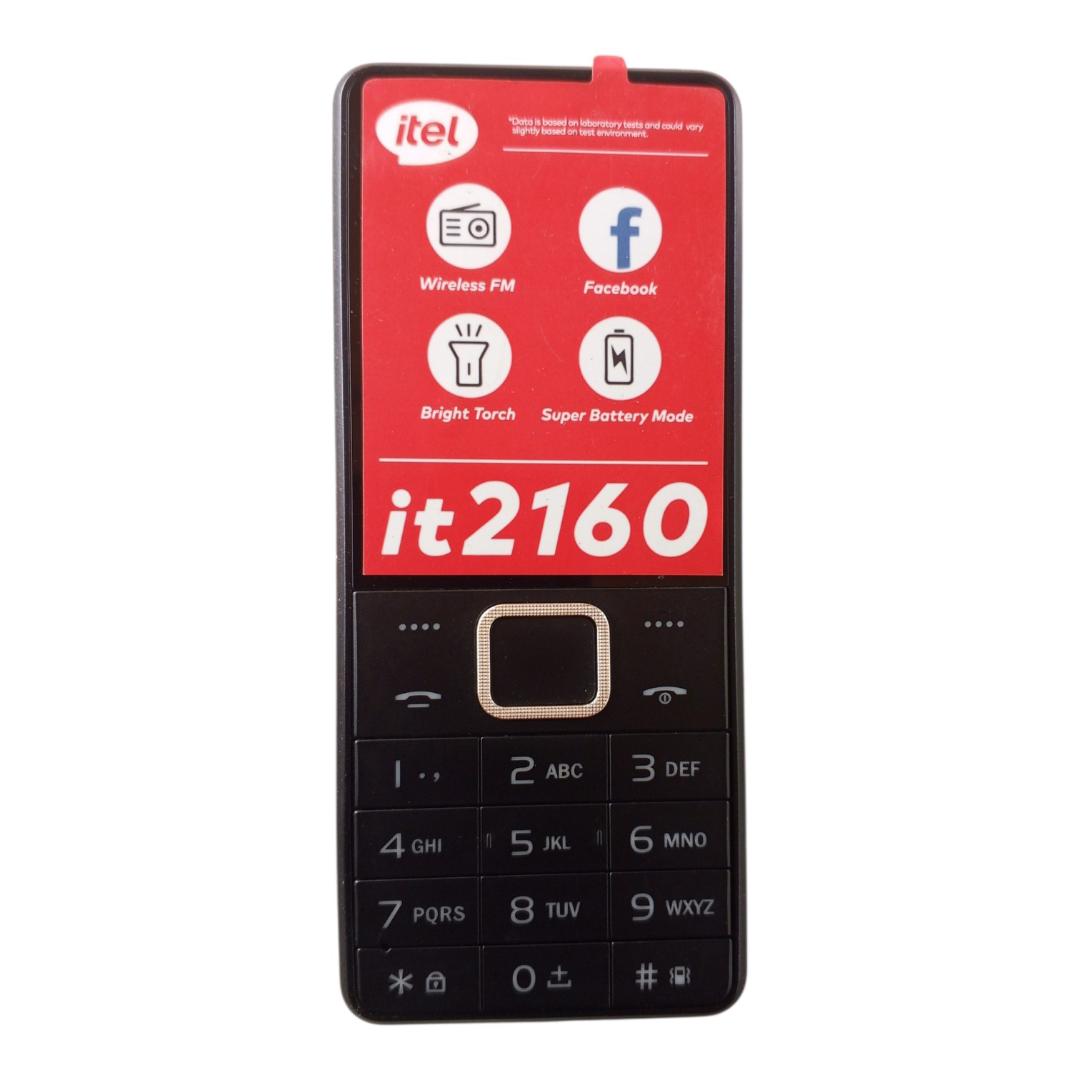 itel 2160 Dual SIM Original Button Phone - KATULULU / KABAMBE / MULIKA MWIZI - 1000mAh, Wireless FM - Black