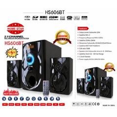 Homestar HS606BT 2.1 Channel Multimedia Subwoofer Speaker System - 10000W - Bluetooth/FM/USB - Black