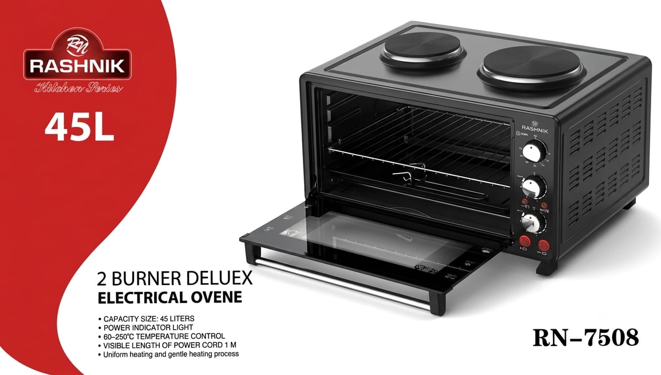 Heavy-Duty Electric Oven with Double Hot Plate – 45L 🍽️
✨ Cook, bake, grill, and roast with ease ✅ Large 45-litre capacity ✅ Double hot plates for convenient stovetop cooking ✅ Heavy-duty and durable