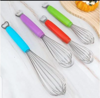 ON OFFER 1Pc Stainless Steel Whisk Mixer with opener Wire Cake Egg Frother Beater Baking Tools Kitchen Tool.