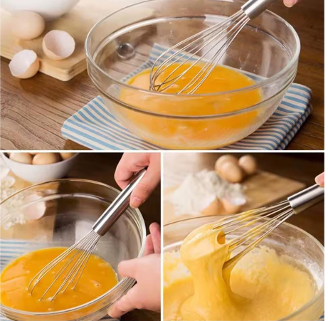 ON OFFER 1Pc Stainless Steel Whisk Mixer with opener Wire Cake Egg Frother Beater Baking Tools Kitchen Tool.