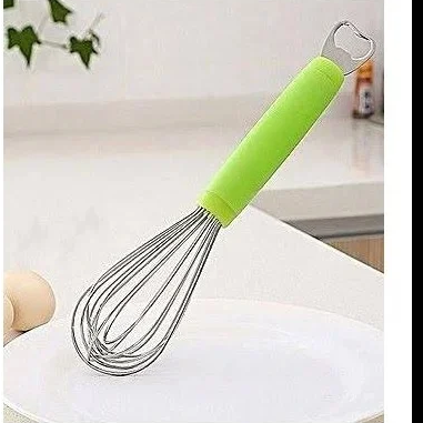 ON OFFER 1Pc Stainless Steel Whisk Mixer with opener Wire Cake Egg Frother Beater Baking Tools Kitchen Tool.