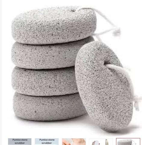 2PCS Natural Volcanic Pumice Stone Foot Scrubber, Callus & Dead Skin Remover, Pedicure Heel Stone, Reusable Foot Care Tool Remove calluses, dead skin,& rough heels. Foot Care Cleaning Tool. foot stone
