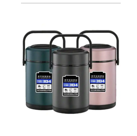 304 Stainless Steel Vacuum Thermal Lunch Box Food Jar Food flask, food Warmer Container With the Handle 1.7L, keeps hot for 8-12 hours