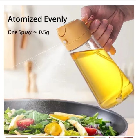 Olive Oil Sprayer Cooking Oil Dispensing Bottle: 2 in 1 Glass Olive Oil Dispenser Bottle, Upgraded Glass Oil Spraying Bottle for Kitchen Air Fryer Salad BBQ Baking....................................