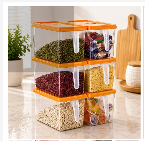 5-Litres Plastic Fridge Containers & Cereal Container | Clear, stackable containers that keep food protected and accessible.